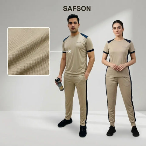 SAFSON Men & Women Dry-Fit Sports Tracksuit | Lightweight 4-Way Stretch Workout & Casual Wear